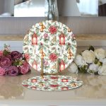 Şamdan Tasarımlı Yılbaşı Konseptli Dijital Baskılı Dekoratif 2'li Yuvarlak Servis Altlığı – Supla Realhomes