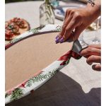 Kırmızı Gül & Kozalak Tasarımlı Dijital Baskılı Modern 2'li Yuvarlak Servis Altlığı – Supla Realhomes