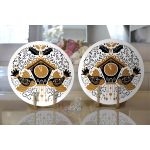 Çini Çizimli Guguklu Saat Motifli Dijital Baskılı Dekoratif 2'li Yuvarlak Servis Altlığı – Supla Realhomes