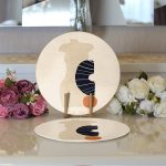 Boho Çizimli Özel Tasarımlı Dijital Baskılı Modern 2'li Yuvarlak Servis Altlığı – Supla Realhomes