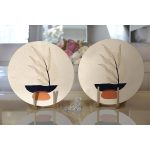 Boho Çizimli Özel Tasarımlı Dijital Baskılı Modern 2'li Yuvarlak Servis Altlığı – Supla Realhomes