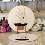 Boho Çizimli Özel Tasarımlı Dijital Baskılı Modern 2'li Yuvarlak Servis Altlığı – Supla Realhomes