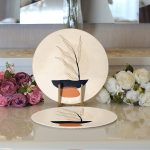 Boho Çizimli Özel Tasarımlı Dijital Baskılı Modern 2'li Yuvarlak Servis Altlığı – Supla Realhomes