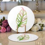 Egzotik Yaprak Tasarımlı Dijital Baskılı Dekoratif 2'li Yuvarlak Servis Altlığı – Supla Realhomes