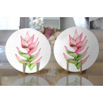 Egzotik Yaprak Tasarımlı Dijital Baskılı Modern 2'li Yuvarlak Servis Altlığı – Supla Realhomes