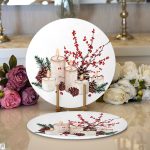 Mum & Kozalak Tasarımlı Christmas Temalı Dijital Baskılı Dekoratif 2'li Yuvarlak Servis Altlığı – Supla Realhomes