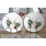 Mum & Kozalak Tasarımlı Christmas Temalı Dijital Baskılı Modern 2'li Yuvarlak Servis Altlığı – Supla Realhomes