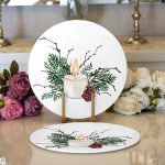 Mum & Kozalak Tasarımlı Christmas Temalı Dijital Baskılı Modern 2'li Yuvarlak Servis Altlığı – Supla Realhomes