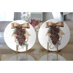 Kurdaleli Kozalak Motifli Dijital Baskılı Dekoratif 2'li Yuvarlak Servis Altlığı – Supla Realhomes