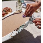 Kurdaleli Kozalak Motifli Dijital Baskılı Dekoratif 2'li Yuvarlak Servis Altlığı – Supla Realhomes