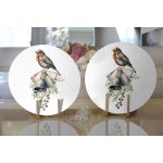 Çan & Kuş Motifli Dijital Baskılı Modern 2'li Yuvarlak Servis Altlığı – Supla Realhomes