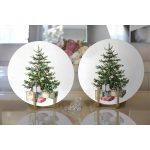 Çam Ağacı Altında Hediye Paketleri Özel Tasarım Dijital Baskılı Dekoratif 2'li Yuvarlak Servis Altlığı – Supla Realhomes