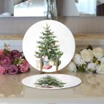 Çam Ağacı Altında Hediye Paketleri Özel Tasarım Dijital Baskılı Dekoratif 2'li Yuvarlak Servis Altlığı – Supla Realhomes