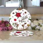 Özel Tasarım Christmas Temalı Dijital Baskılı Modern 2'li Yuvarlak Servis Altlığı – Supla Realhomes