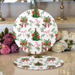 Özel Tasarım Christmas Temalı Dijital Baskılı Dekoratif 2'li Yuvarlak Servis Altlığı – Supla Realhomes