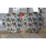 Mavi Zemin Kozalak Tasarımlı Dijital Baskılı Modern 2'li Yuvarlak Servis Altlığı – Supla Realhomes