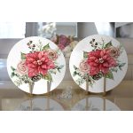 Gül Tasarımlı Dijital Baskılı Modern 2'li Yuvarlak Servis Altlığı – Supla Realhomes