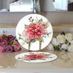 Gül Tasarımlı Dijital Baskılı Modern 2'li Yuvarlak Servis Altlığı – Supla Realhomes