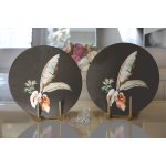 Özel Tasarım Tüy Motifli Dijital Baskılı Modern 2'li Yuvarlak Servis Altlığı – Supla Realhomes