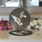 Özel Tasarım Tüy Motifli Dijital Baskılı Modern 2'li Yuvarlak Servis Altlığı – Supla Realhomes