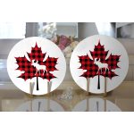 Ekose Yaprak Tasarımlı Dijital Baskılı Dekoratif 2'li Yuvarlak Servis Altlığı – Supla Realhomes