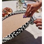 Siyah Beyaz İskandinav Desen Tasarımlı Dijital Baskılı Modern 2'li Yuvarlak Servis Altlığı – Supla Realhomes