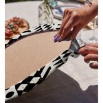 Siyah Beyaz İskandinav Desen Tasarımlı Dijital Baskılı Dekoratif 2'li Yuvarlak Servis Altlığı – Supla Realhomes