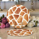 Zürafa Benekli Özel Tasarım Dijital Baskılı Dekoratif 2'li Yuvarlak Servis Altlığı – Supla Realhomes
