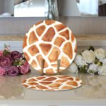 Zürafa Benekli Özel Tasarım Dijital Baskılı Dekoratif 2'li Yuvarlak Servis Altlığı – Supla Realhomes