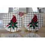 Ekose Kuş Yaprak Tasarımlı Dijital Baskılı Modern 2'li Yuvarlak Servis Altlığı – Supla Realhomes