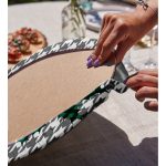 Ekose Kuş Yaprak Tasarımlı Dijital Baskılı Modern 2'li Yuvarlak Servis Altlığı – Supla Realhomes