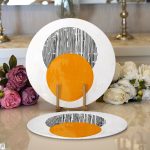 Sanat Güneşi Temalı Dijital Baskılı Modern 2'li Yuvarlak Servis Altlığı – Supla Realhomes