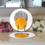 Sanat Güneşi Temalı Dijital Baskılı Modern 2'li Yuvarlak Servis Altlığı – Supla Realhomes