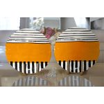 Çizgili Özel Tasarım Dijital Baskılı Dekoratif 2'li Yuvarlak Servis Altlığı – Supla Realhomes