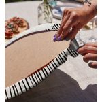 Çizgili Güneş Tasarımlı Dijital Baskılı Modern 2'li Yuvarlak Servis Altlığı – Supla Realhomes