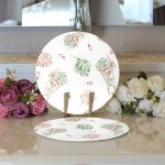 Çiçek Demetleri Özel Tasarım Dijital Baskılı Dekoratif 2'li Yuvarlak Servis Altlığı – Supla Realhomes