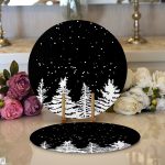 - Supla2li-10242-Siyah-Zemin-Beyaz-Cam-Agaci-Desenli-Dijital-Baskili-Dekoratif-2li-Yuvarlak-Servis-Altligi-–-Supla - Realhomes Siyah Zemin Beyaz Çam Ağacı Desenli Dijital Baskılı Dekoratif 2'li Yuvarlak Servis Altlığı – Supla Realhomes