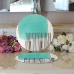 Soyut Tarzda Onedraw Çizimli Dijital Baskılı Dekoratif 2'li Yuvarlak Servis Altlığı – Supla Realhomes