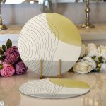 Soyut Tarzda Onedraw Çizimli Dijital Baskılı Modern 2'li Yuvarlak Servis Altlığı – Supla Realhomes