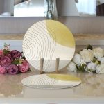 Soyut Tarzda Onedraw Çizimli Dijital Baskılı Modern 2'li Yuvarlak Servis Altlığı – Supla Realhomes