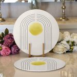 Soyut Tarzda Onedraw Çizimli Dijital Baskılı Modern 2'li Yuvarlak Servis Altlığı – Supla Realhomes