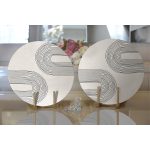 Soyut Tarzda Onedraw Çizimli Dijital Baskılı Dekoratif 2'li Yuvarlak Servis Altlığı – Supla Realhomes