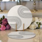 Soyut Tarzda Onedraw Çizimli Dijital Baskılı Dekoratif 2'li Yuvarlak Servis Altlığı – Supla Realhomes