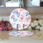 Renkli Kelebek Motifli Dijital Baskılı Modern 2'li Yuvarlak Servis Altlığı – Supla Realhomes