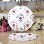 Mistik Göz Motifli Dijital Baskılı Dekoratif 2'li Yuvarlak Servis Altlığı – Supla Realhomes