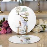 Kış Temalı Geyik Çizimli Dijital Baskılı Dekoratif 2'li Yuvarlak Servis Altlığı – Supla Realhomes