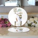 Kış Temalı Geyik Çizimli Dijital Baskılı Dekoratif 2'li Yuvarlak Servis Altlığı – Supla Realhomes