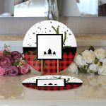 Siyah Beyaz & Ekose Motifli Dijital Baskılı Modern 2'li Yuvarlak Servis Altlığı – Supla Realhomes