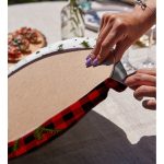 Siyah Beyaz & Ekose Motifli Dijital Baskılı Modern 2'li Yuvarlak Servis Altlığı – Supla Realhomes