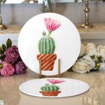 Kaktüs Özel Tasarımlı Dijital Baskılı Dekoratif 2'li Yuvarlak Servis Altlığı – Supla Realhomes